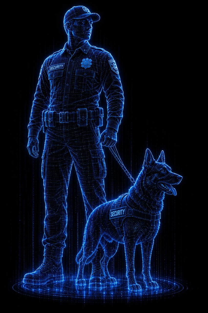 K9 security officer on patrol